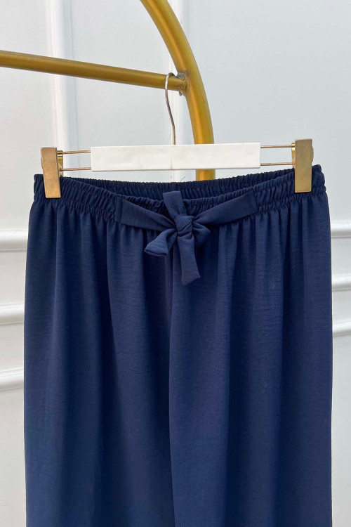 Sare Fashion Tied Trousers Navy Blue