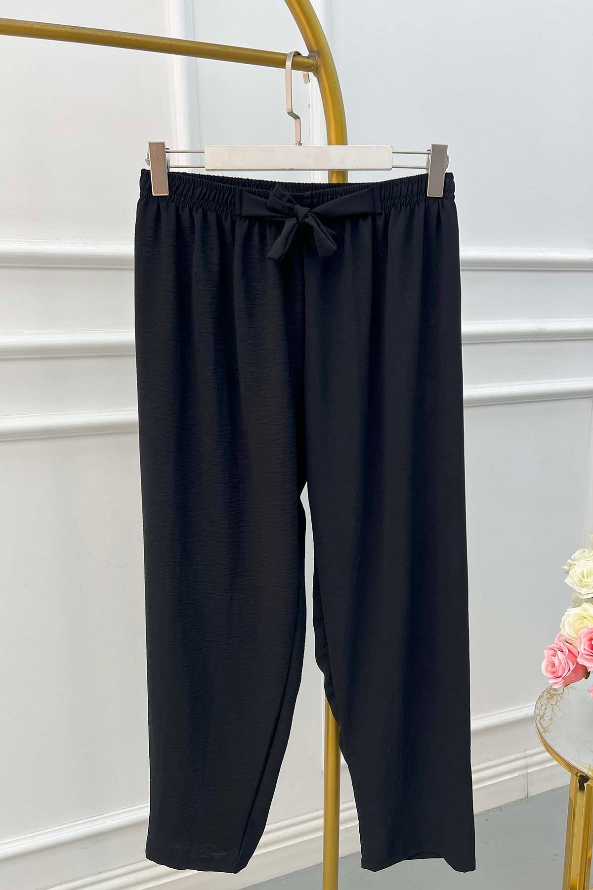 Sare Fashion Tie-Up Trousers Black