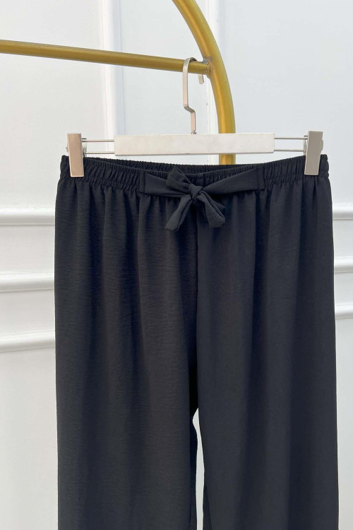 Sare Fashion Tie-Up Trousers Black