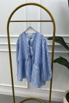 Tied Gingham Tunic Blue