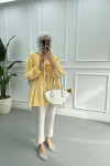Tied Gingham Tunic Yellow
