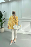 Tied Gingham Tunic Yellow