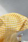 Tied Gingham Tunic Yellow