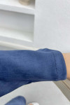 Tied Suede Suit Navy Blue