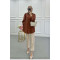 Sare Fashion Balloon Sleeve Basic Shirt Brown