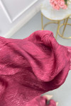 Sare Fashion Balloon Sleeve Patterned Lined Dress Burgundy