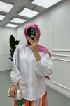 Sare Fashion Balloon Sleeve Shirt White