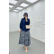 Sare Fashion Balloon Sleeve Shirt Navy Blue