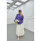 Sare Fashion Balloon Sleeve Shirt Purple