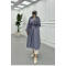 Sare Fashion Balloon Sleeve Crepe Trench Coat Gray