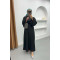 Balloon Sleeve Belted Dress Black