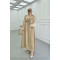 Sare Fashion Balloon Sleeve Belted Dress Mink