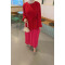 Sare Fashion Balloon Sleeve Pleated Dress Red