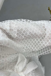 Sare Fashion Balloon Sleeve Tulle Dress White