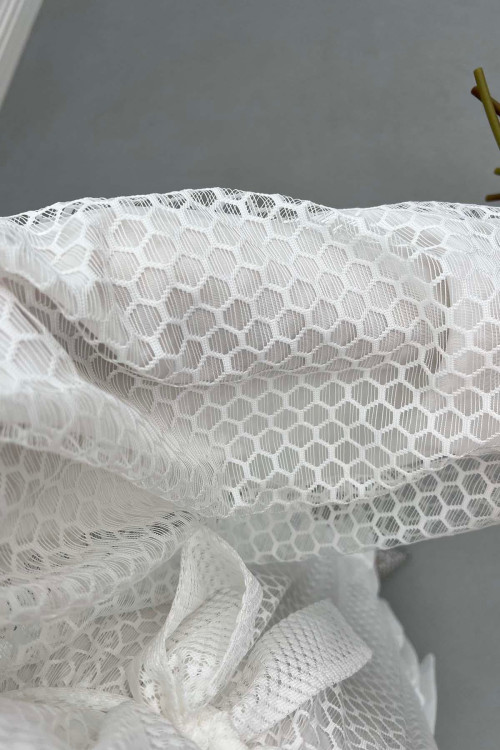 Sare Fashion Balloon Sleeve Tulle Dress White