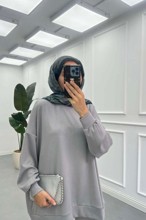 Sare Fashion Basic Oysh Sweatshirt Gri