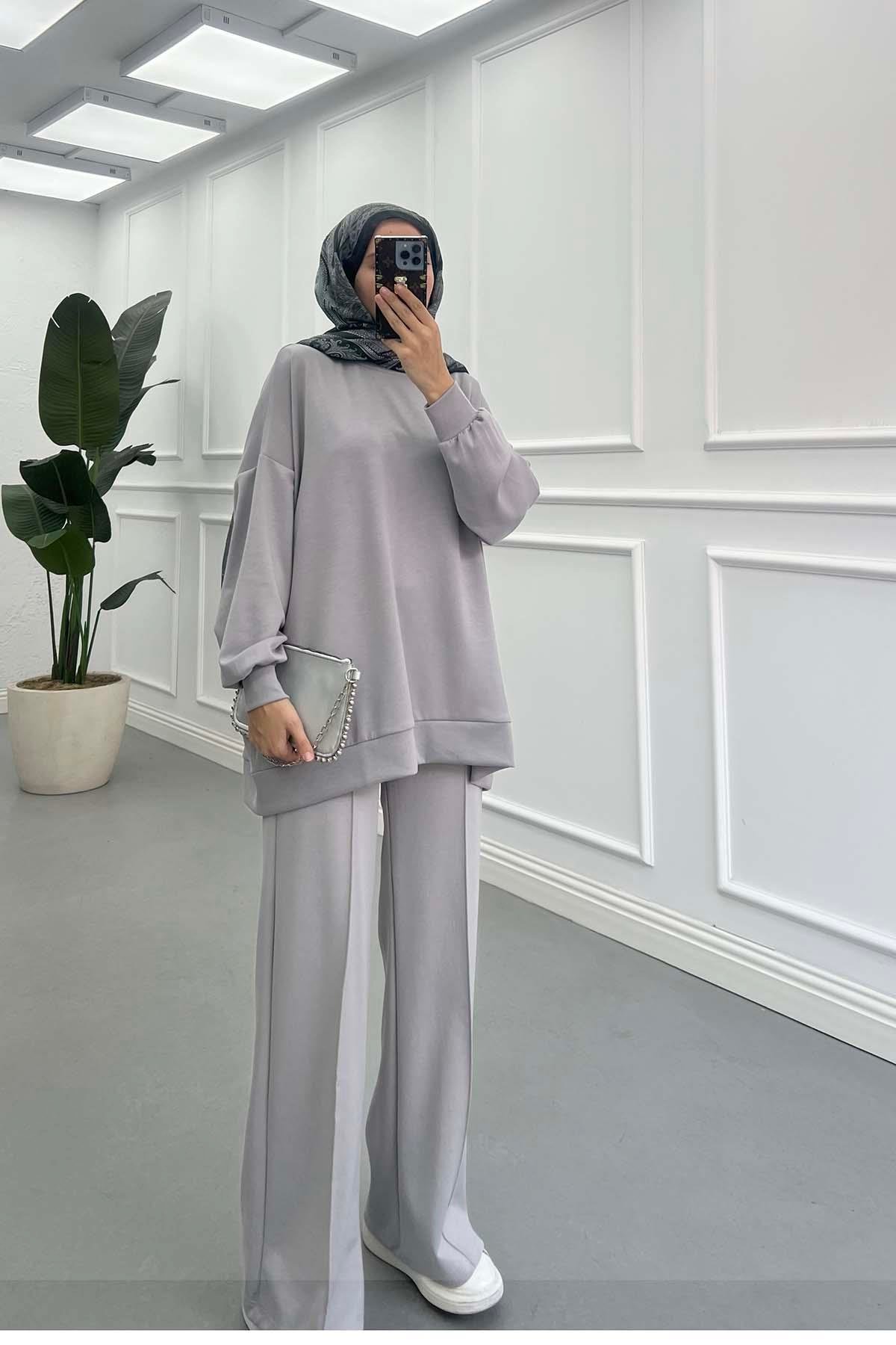 Sare Fashion Basic Oysh Sweatshirt Gri