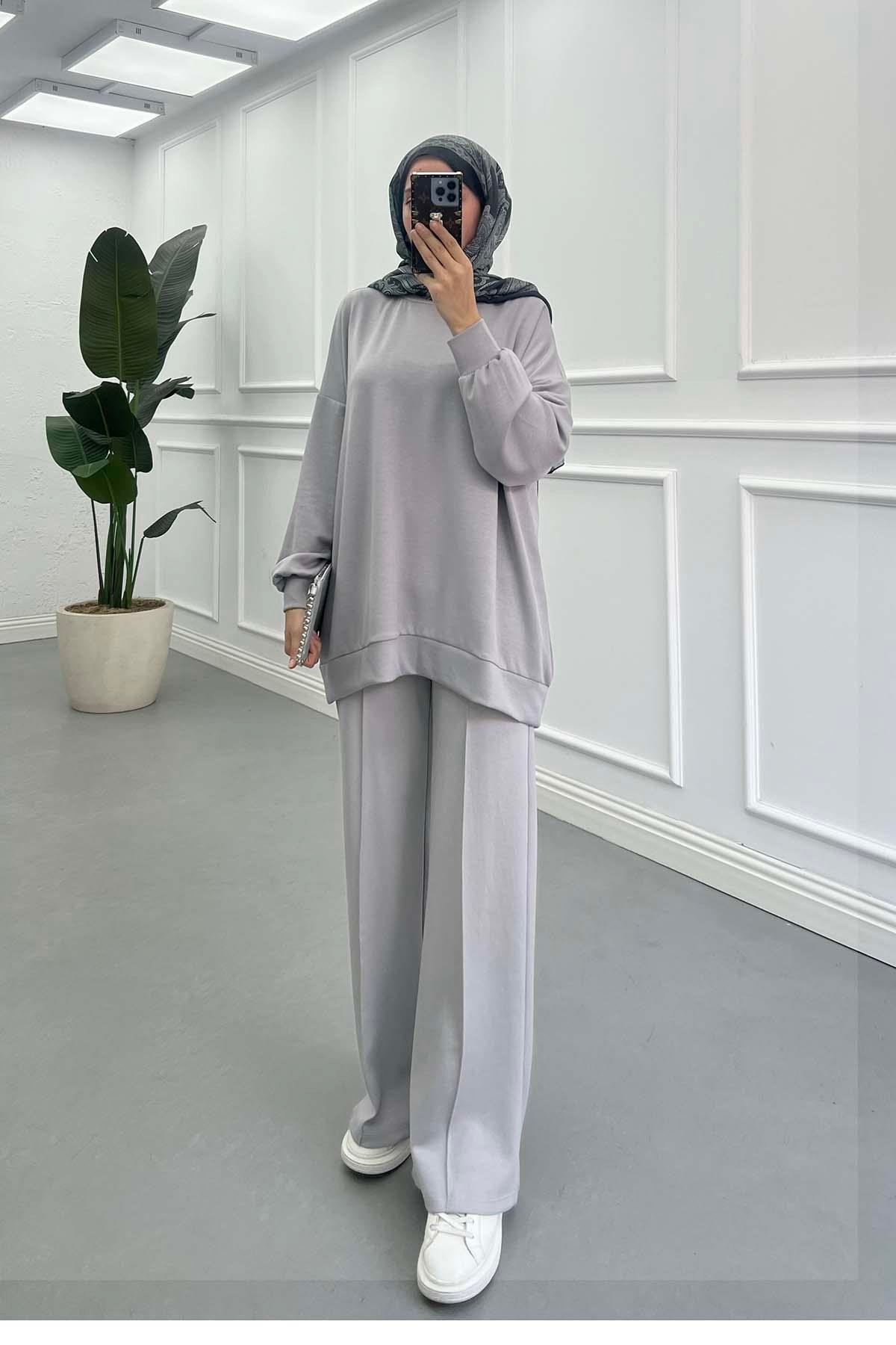 Sare Fashion Basic Oysh Sweatshirt Gri