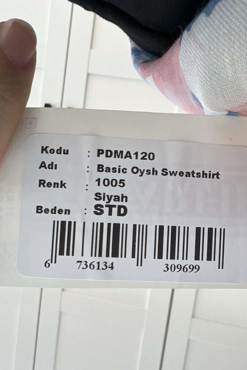 Sare Fashion Basic Oysh Sweatshirt Siyah Sare Fashion Basic Oysh Sweatshirt Siyah