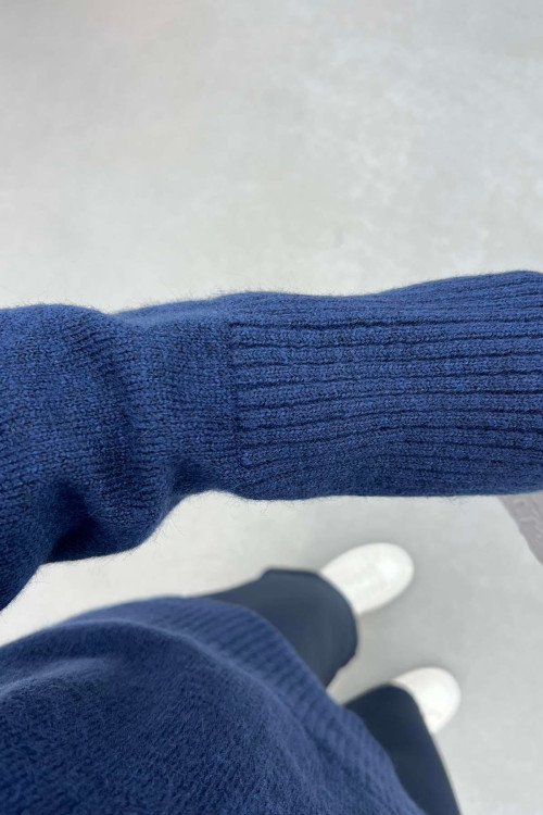 Sare Fashion Basic Knitwear Sweater Navy Blue Sare Fashion Basic Knitwear Sweater Navy Blue