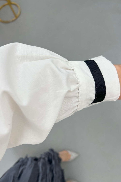 Sare Fashion Baby Collar Shirt White