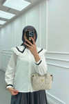 Sare Fashion Baby Collar Shirt White
