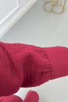 Sare Fashion Baby Collar Front Tie Muslin Suit Burgundy