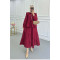 Sare Fashion Baby Collar Front Tie Muslin Suit Burgundy