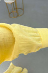 Sare Fashion Baby Collar Front Tie Muslin Set Yellow
