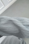 Pleated Waist Textured Dress Ice Blue