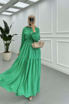 Sare Fashion Waist Pleated Dress Green