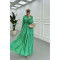 Sare Fashion Waist Pleated Dress Green