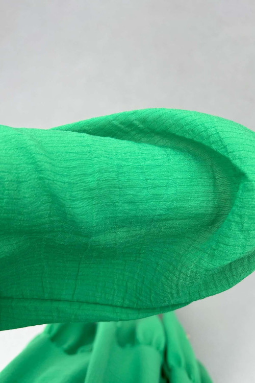 Sare Fashion Waist Pleated Dress Green