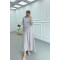 Sare Fashion Waist Pleated Skirt Suit Gray