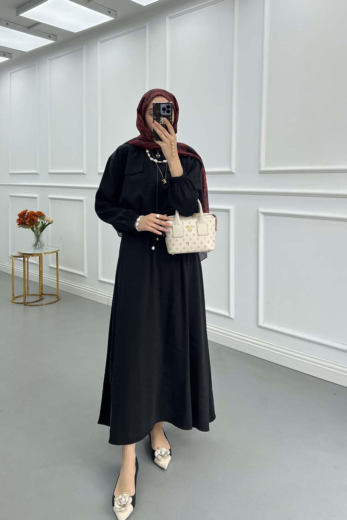 Sare Fashion Waist Pleated Skirt Suit Black