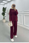 Sare Fashion Oysh Suit Burgundy with Waist Pleats Sare Fashion Oysh Suit Burgundy with Waist Pleats