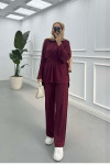 Sare Fashion Oysh Suit Burgundy with Waist Pleats Sare Fashion Oysh Suit Burgundy with Waist Pleats
