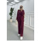 Sare Fashion Oysh Suit Burgundy with Waist Pleats