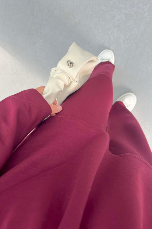 Sare Fashion Oysh Suit Burgundy with Waist Pleats Sare Fashion Oysh Suit Burgundy with Waist Pleats