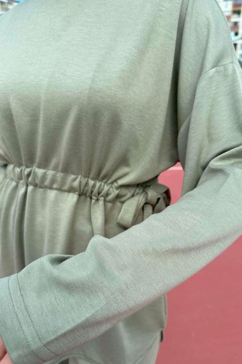 Sare Fashion Oysh Suit Green with Gathered Waist Sare Fashion Oysh Suit Green with Gathered Waist