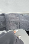 Waist Pleated Glittery Suit Gray