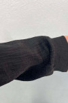 Waist Pleated Glittery Suit Black