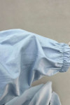 Sare Fashion Half Button Dress with Waist Gathering Baby Blue