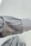 Sare Fashion Half Button Dress with Waist Gathering Gray