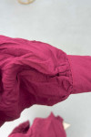 Sare Fashion Lined Krash Dress with Waist Detail, Burgundy