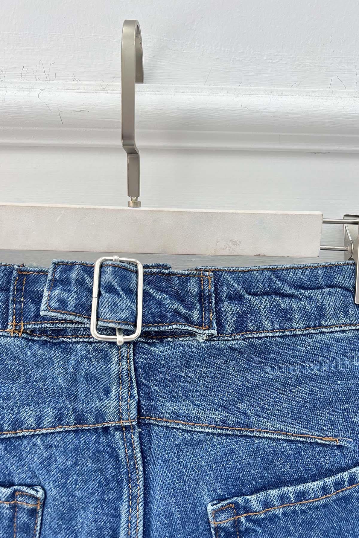 Sare Fashion Waist Detailed Jeans Blue