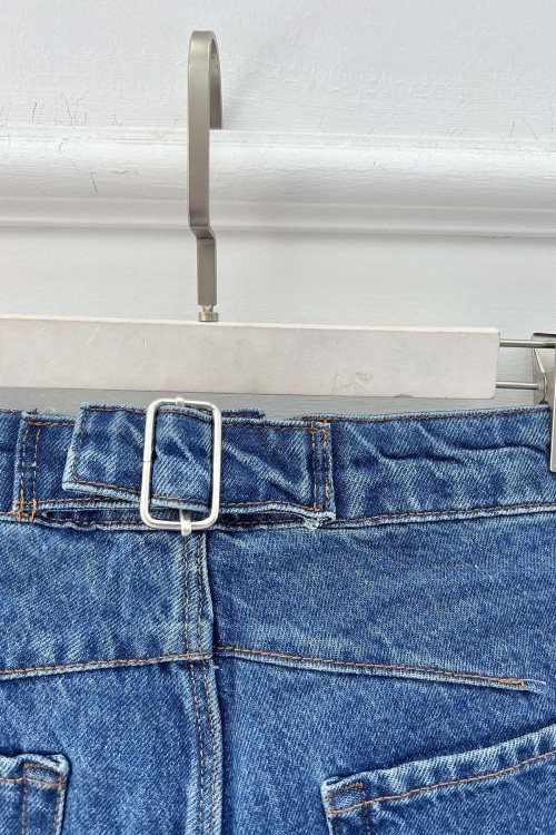 Sare Fashion Waist Detailed Jeans Blue