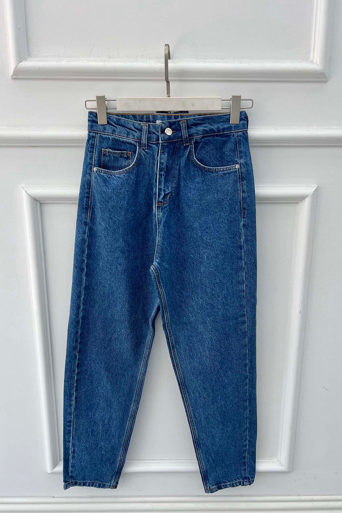Sare Fashion Waist Detailed Jeans Blue