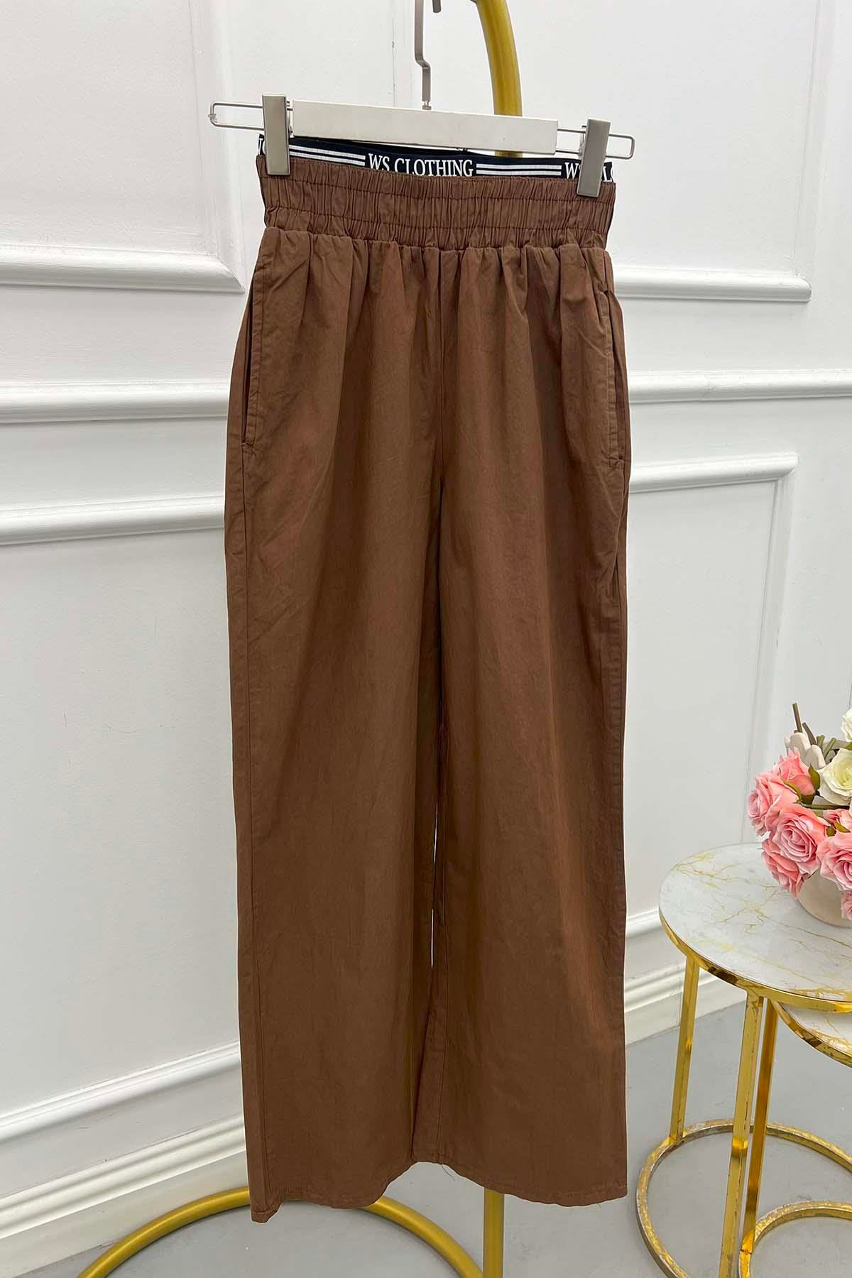 Sare Fashion Waist Detailed Trousers Brown