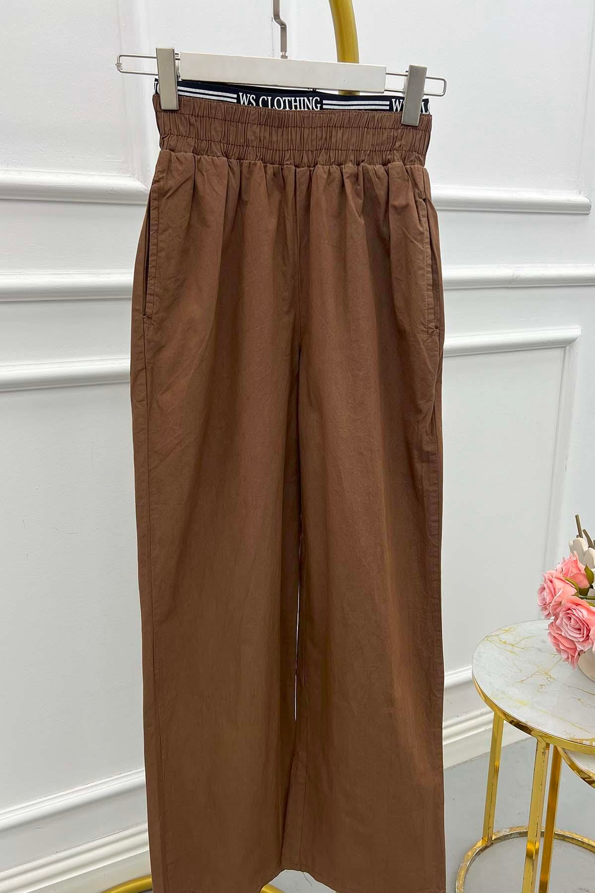 Sare Fashion Waist Detailed Trousers Brown